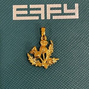 New!  EFFY Gold Plated Thistle Pendant Necklace Charm - Women Jewelry